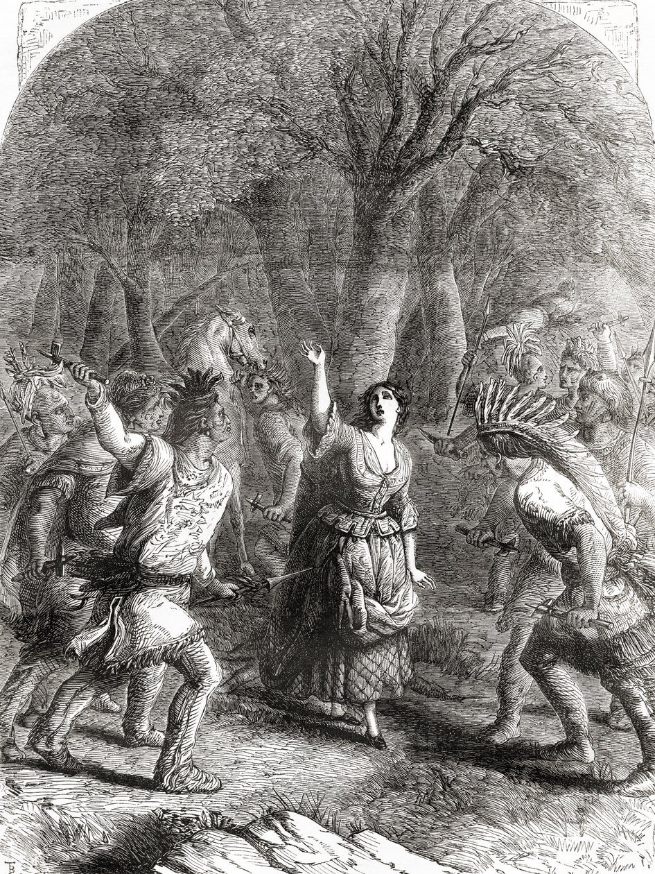 Únos a pozdější vražda Jennie aka Jane McCrea indiány v roce 1777 během americké revoluční války. od Unbekannt