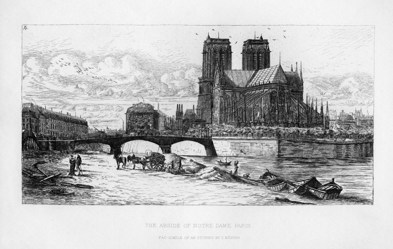 Abside apsida katedrály Notre Dame, Paříž, Francie, c19. století od Unbekannt