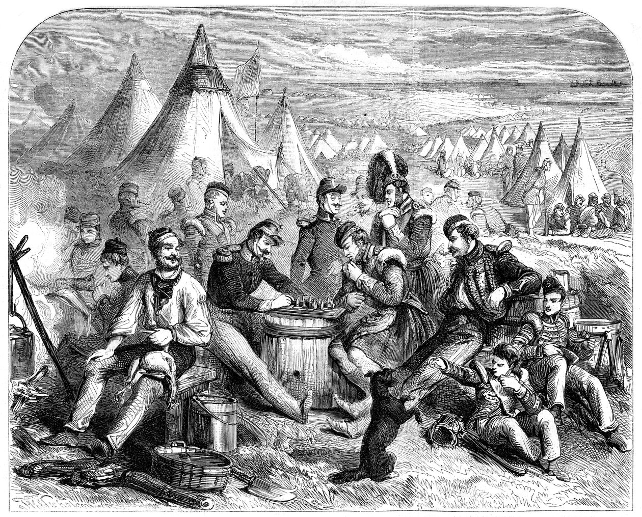 Zábava vojáků před Sevastopolem, 1855 od Unbekannt