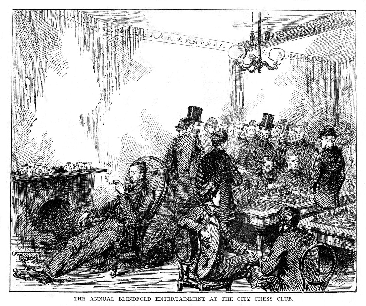 Každoroční zábava se zavázanýma očima v městském šachovém klubu, 1876 od Unbekannt