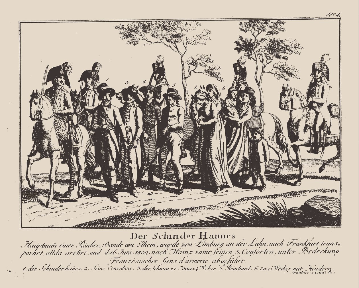 Zatčení Schinderhannese, 1802. od Unbekannt