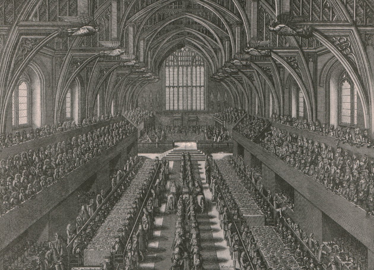 Banket ve Velké síni Westminsterského paláce... korunovace Jakuba II. v roce 1685, 1902. od Unbekannt