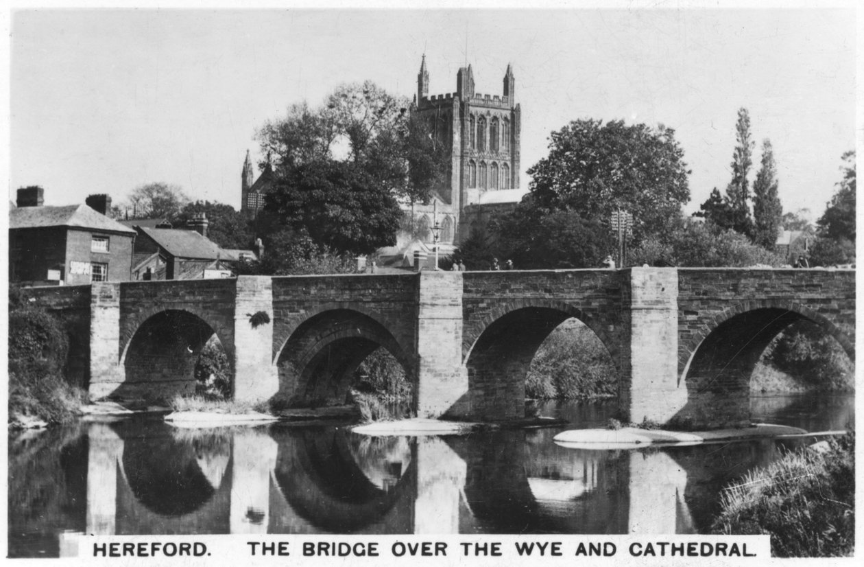 Most přes Wye a katedrálu, Hereford, 1936 od Unbekannt