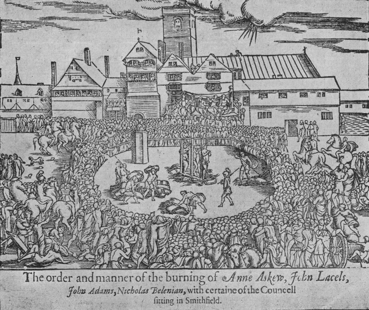Upálení Anny Askew, Johna Lascellese, Johna Adamse a Nicholase Beleniana, 1546 1904 od Unbekannt