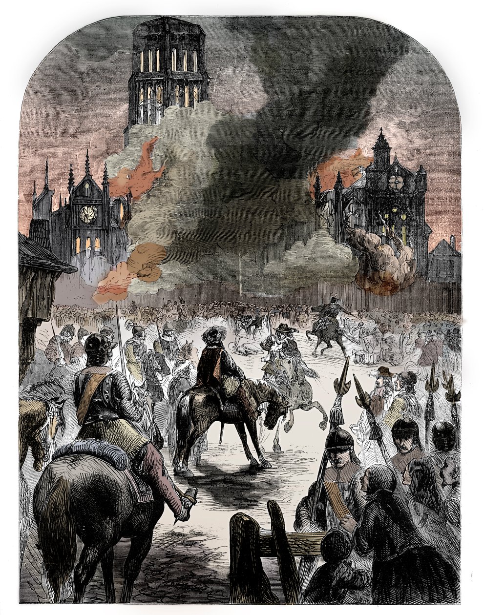 Spálení katedrály St Pauls během Velkého požáru Londýna, c1902 od Unbekannt