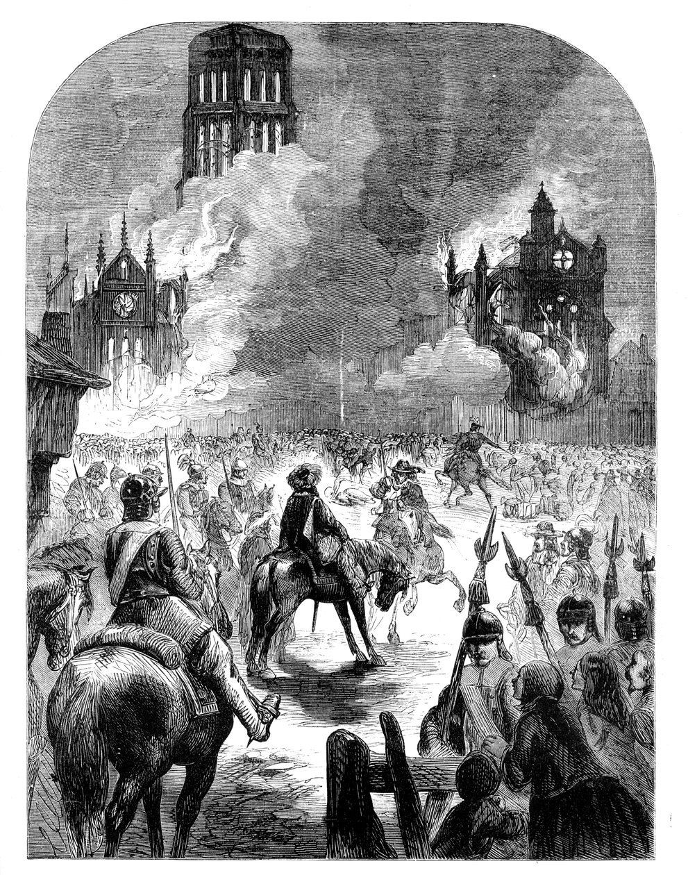 Spálení katedrály St Pauls během Velkého požáru Londýna, c1902 od Unbekannt
