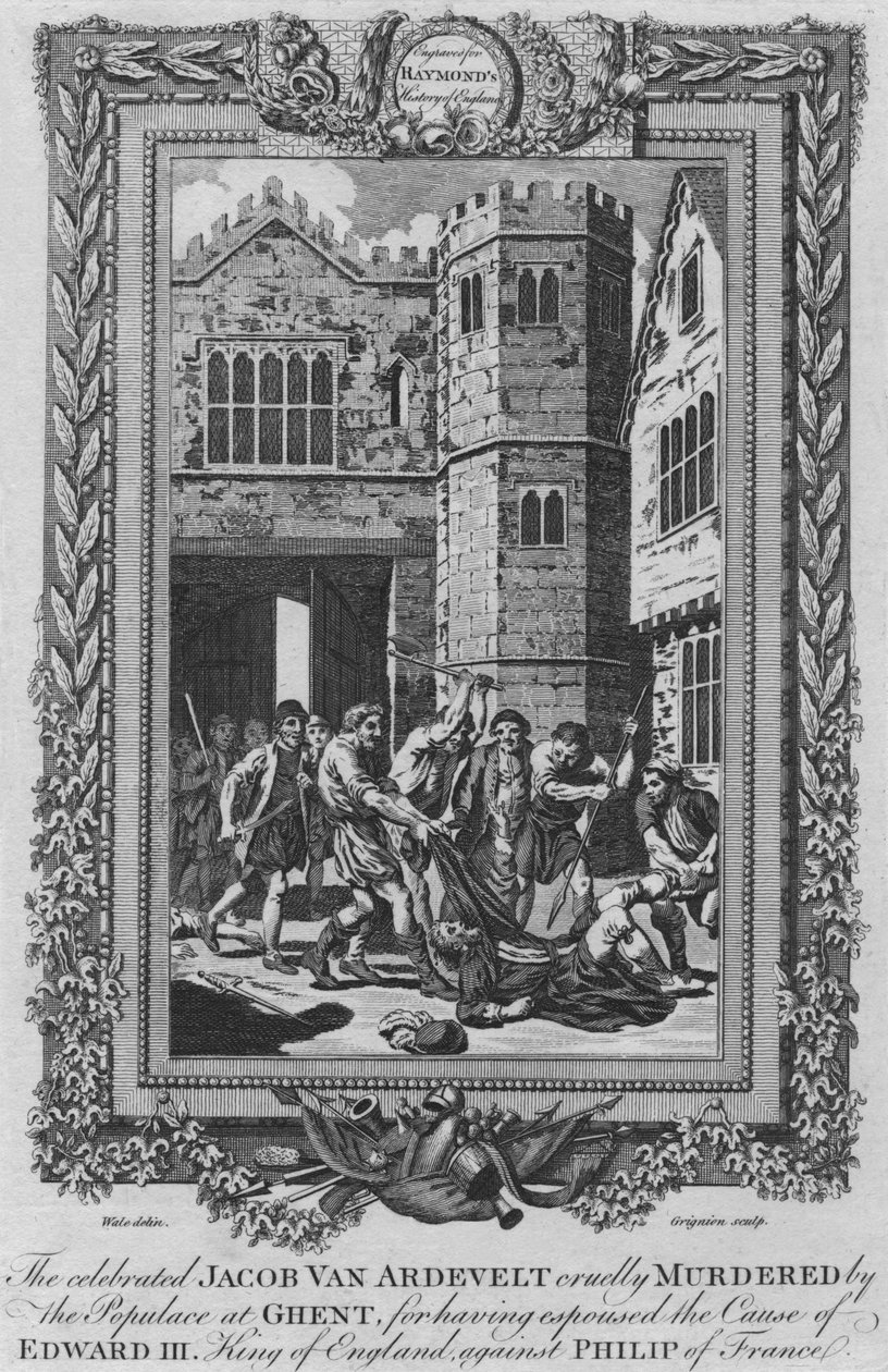 Slavný Jacob Van Ardevelt krutě zavražděn populací v Gentu, c1787 od Unbekannt
