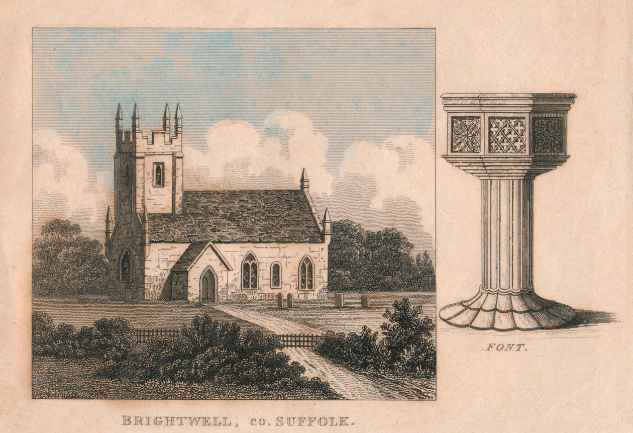 Kostel St John the Baptist, Brightwell, Suffolk, 19. století od Unbekannt