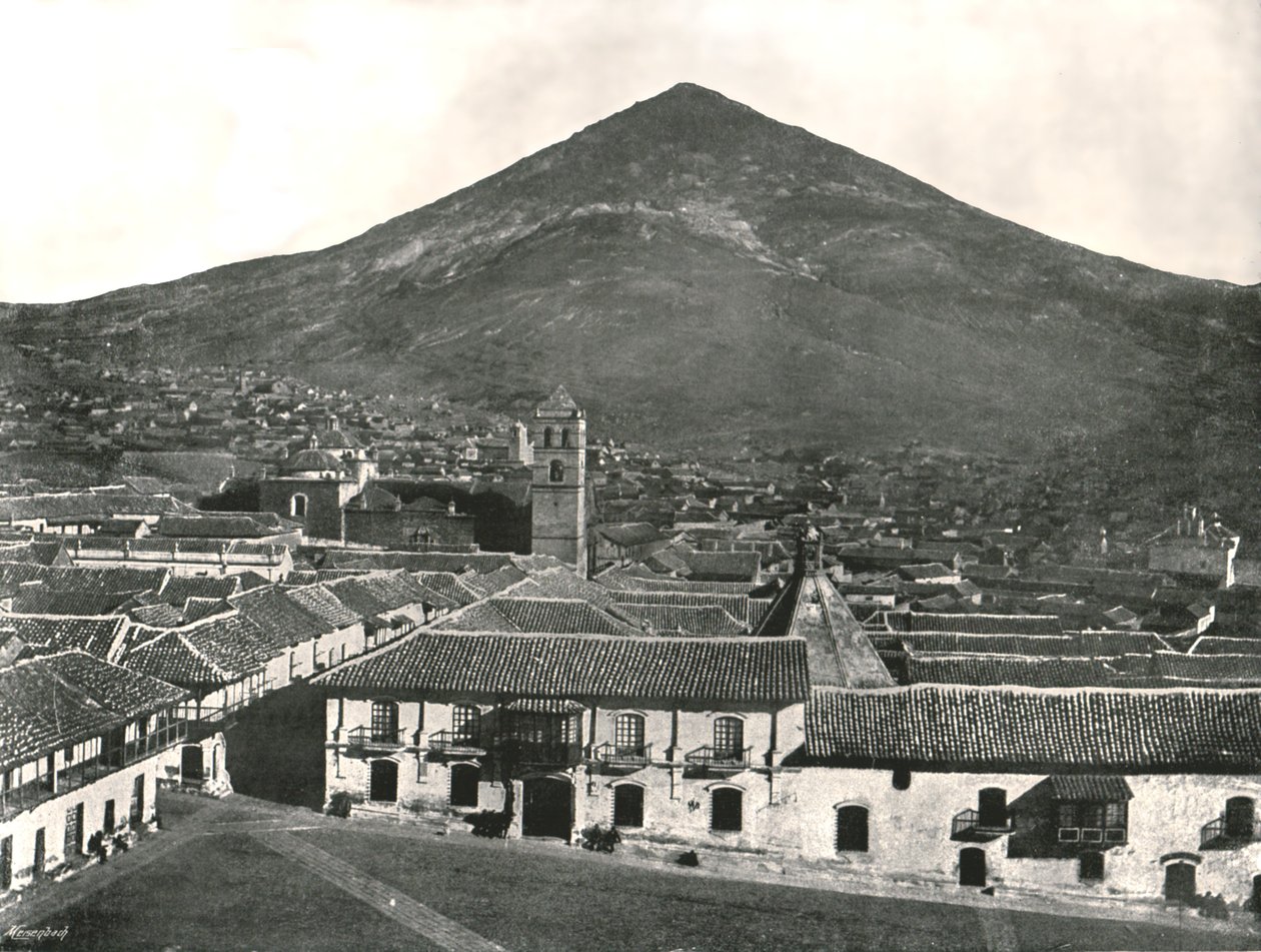Město a hora, Potosi, Bolívie, 1895. od Unbekannt