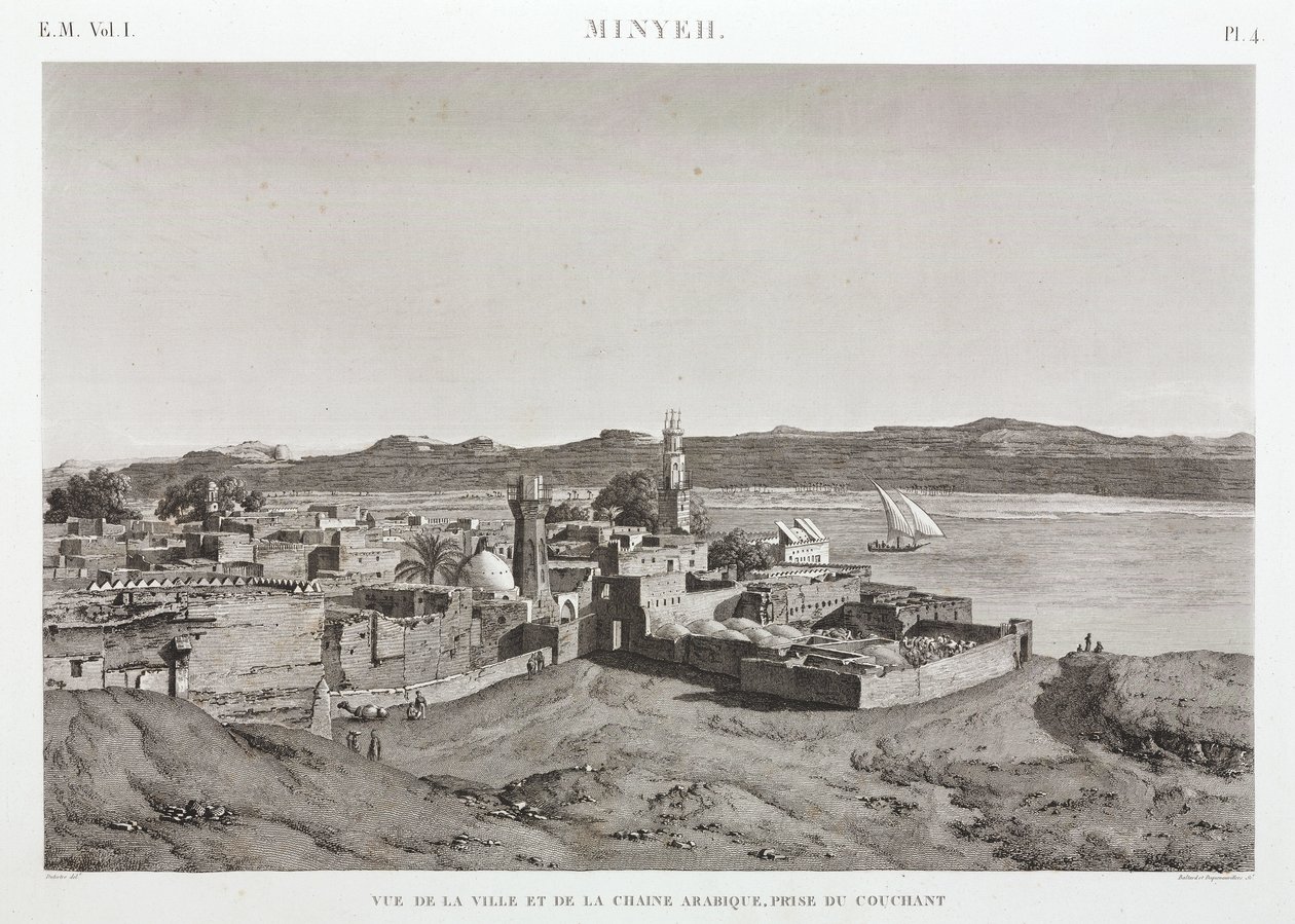 Město Al Minya a řeka Nil, Egypt od Unbekannt