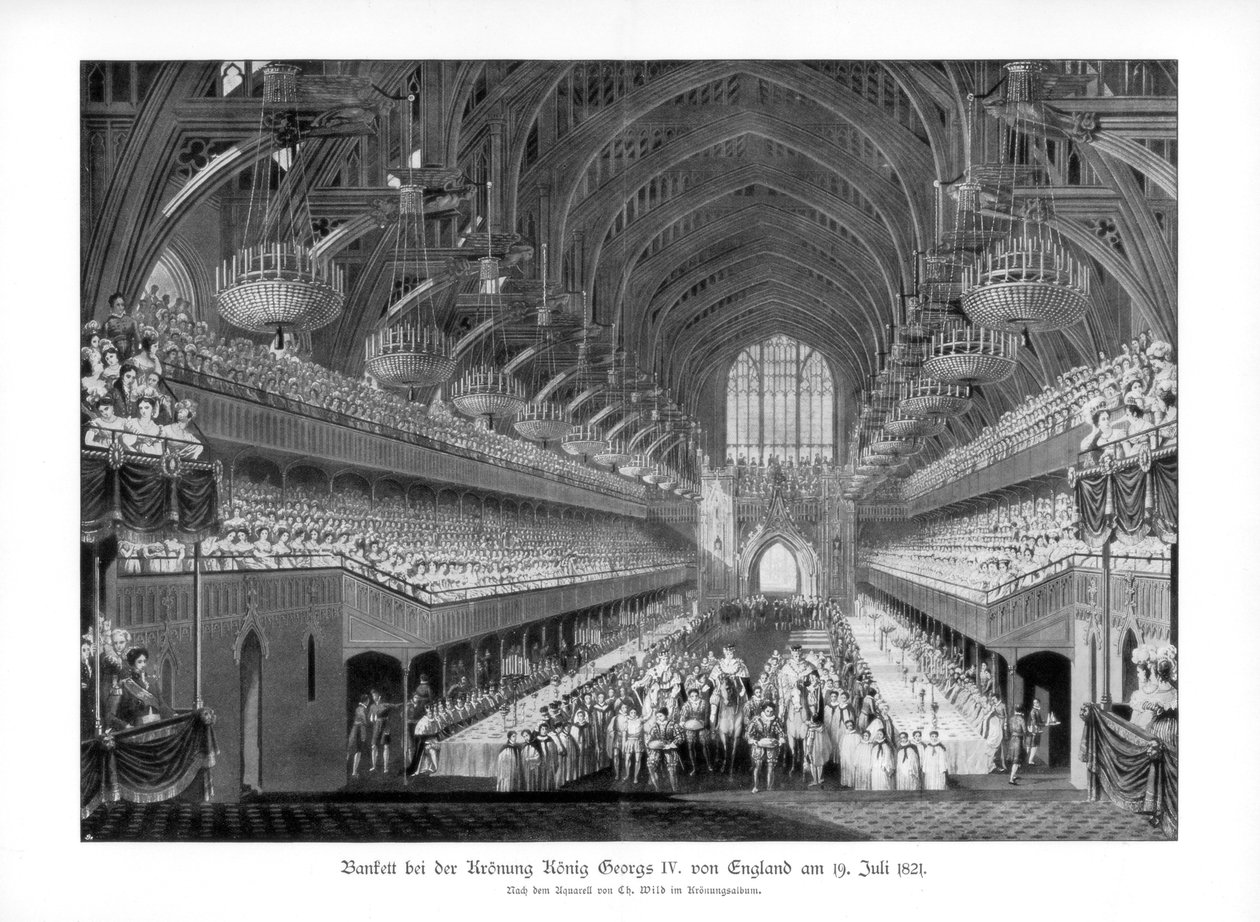 Korunovační hostina Jiřího IV. ve Westminster Hall, Londýn, 19. července 1821 1900 od Unbekannt