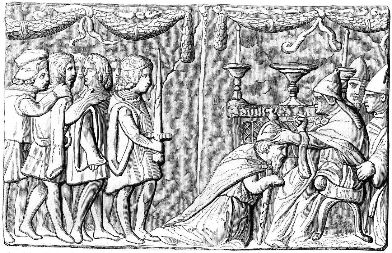 Korunovace císaře Zikmunda 1368-1437 papežem Evženem IV., 15. století 1849 od Unbekannt