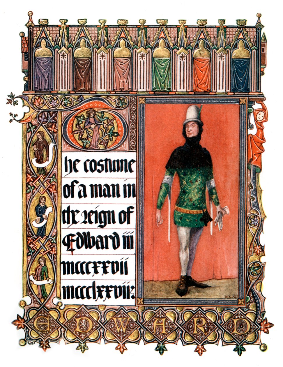 Kostým muže za vlády Edwarda III, 1909 od Unbekannt
