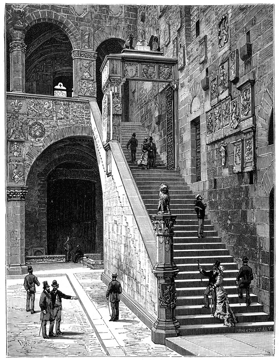 Nádvoří Bargello, Florencie, Itálie, 1882 od Unbekannt