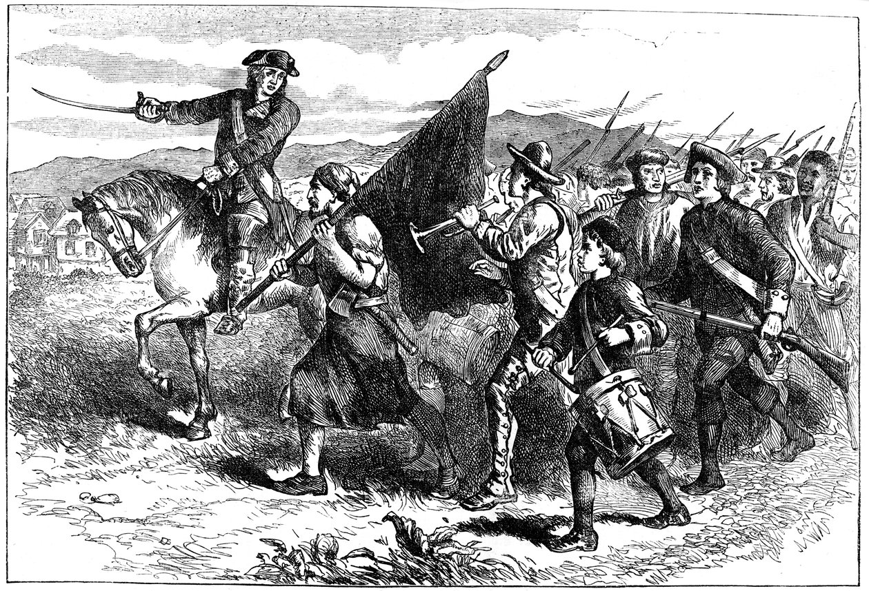 Dav ve Springfieldu s černou vlajkou, c1776-1781 c1880 od Unbekannt