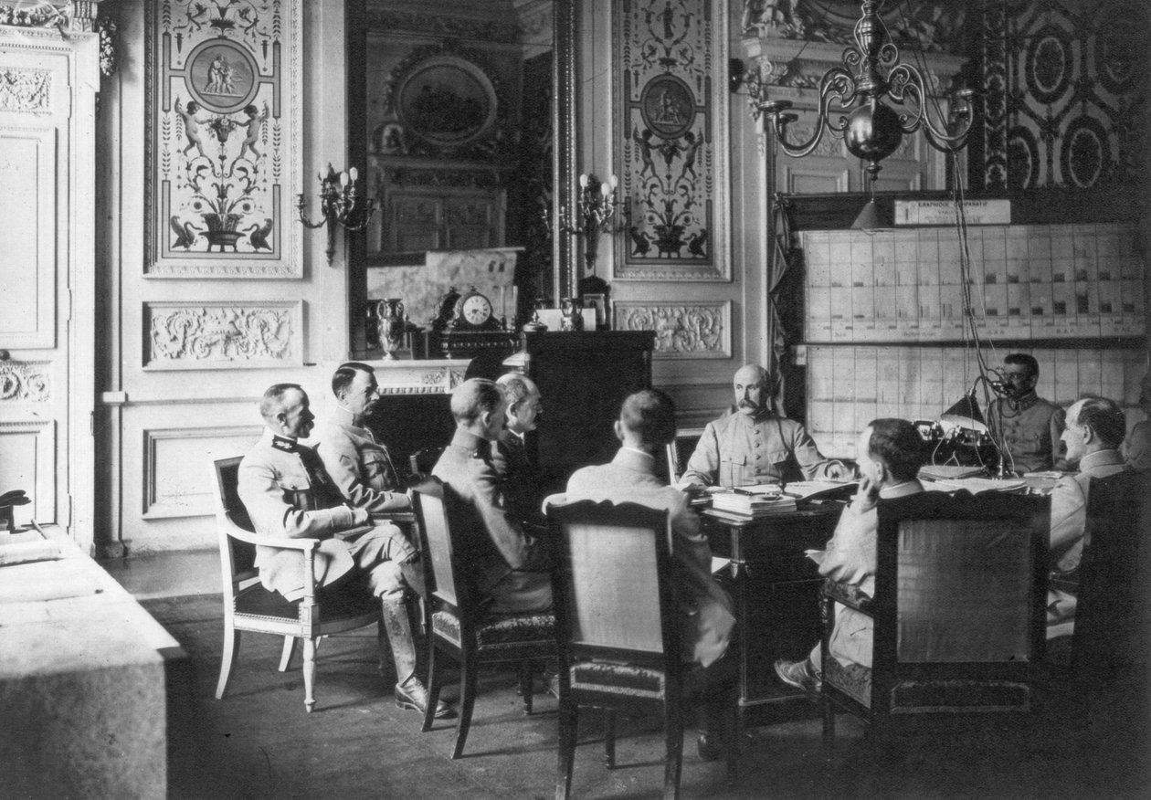 Denní zpráva v kanceláři francouzského vrchního velitele, 1917 od Unbekannt