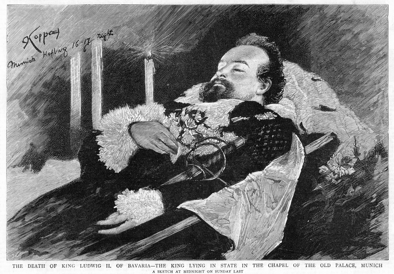 Smrt bavorského krále Ludvíka II. 1845-1886, 1886 od Unbekannt