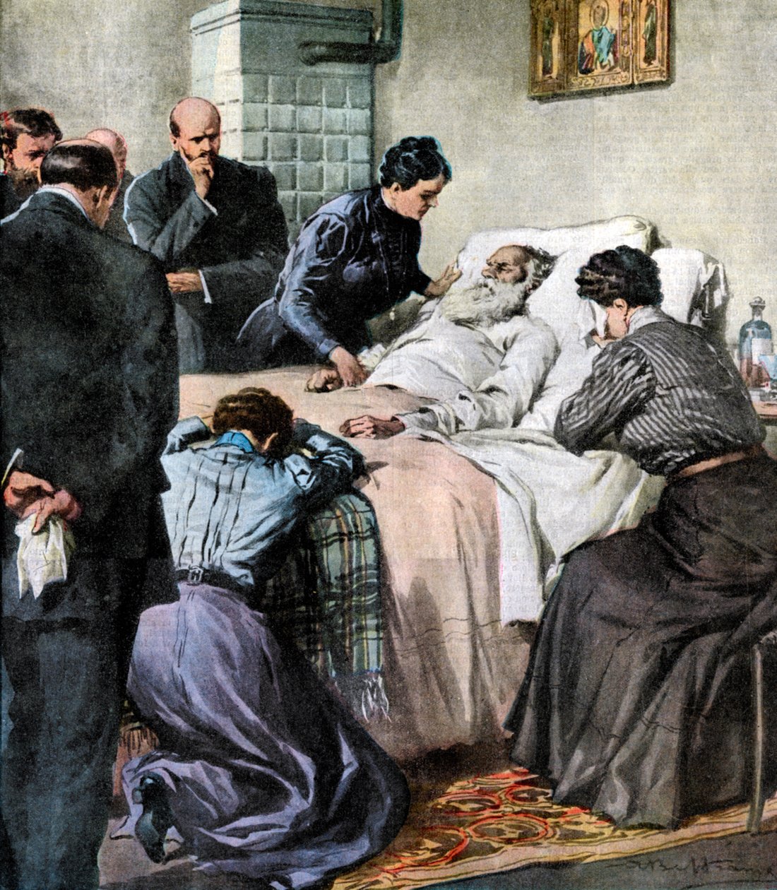 Smrt Lva Tolstého, ruského spisovatele a filozofa, 1910 od Unbekannt