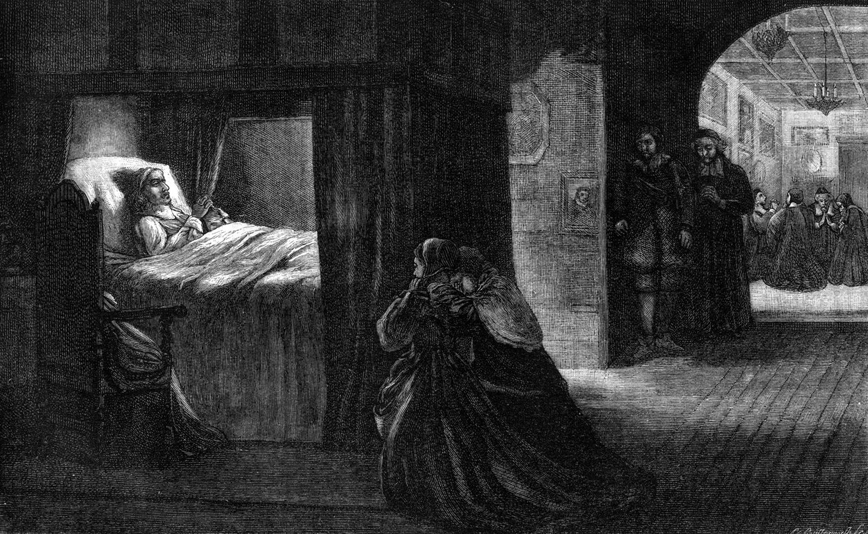 Smrtelná postel Olivera Cromwella, 3. září 1658, 19. století od Unbekannt