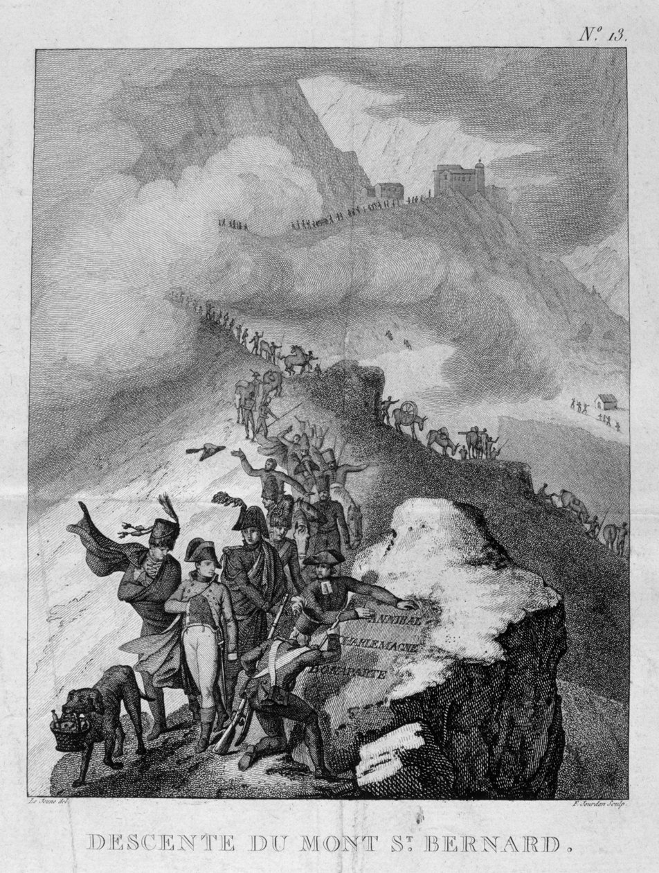 Sestup z Mount St Bernard, 1800 od Unbekannt