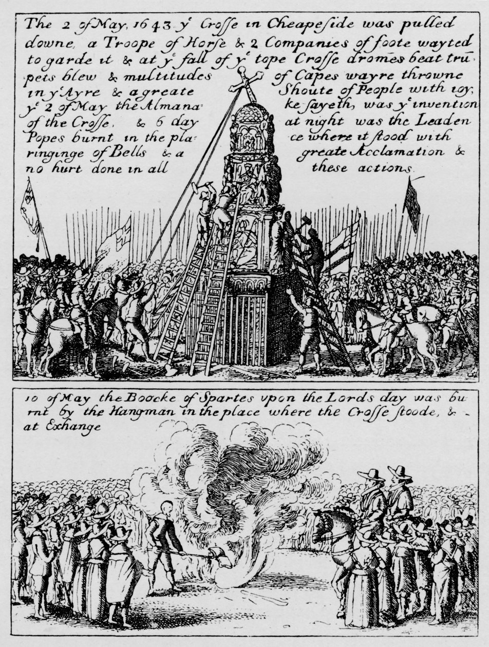 Zničení Cheapside Cross a spálení Book of Sports, květen 1643 1903 od Unbekannt