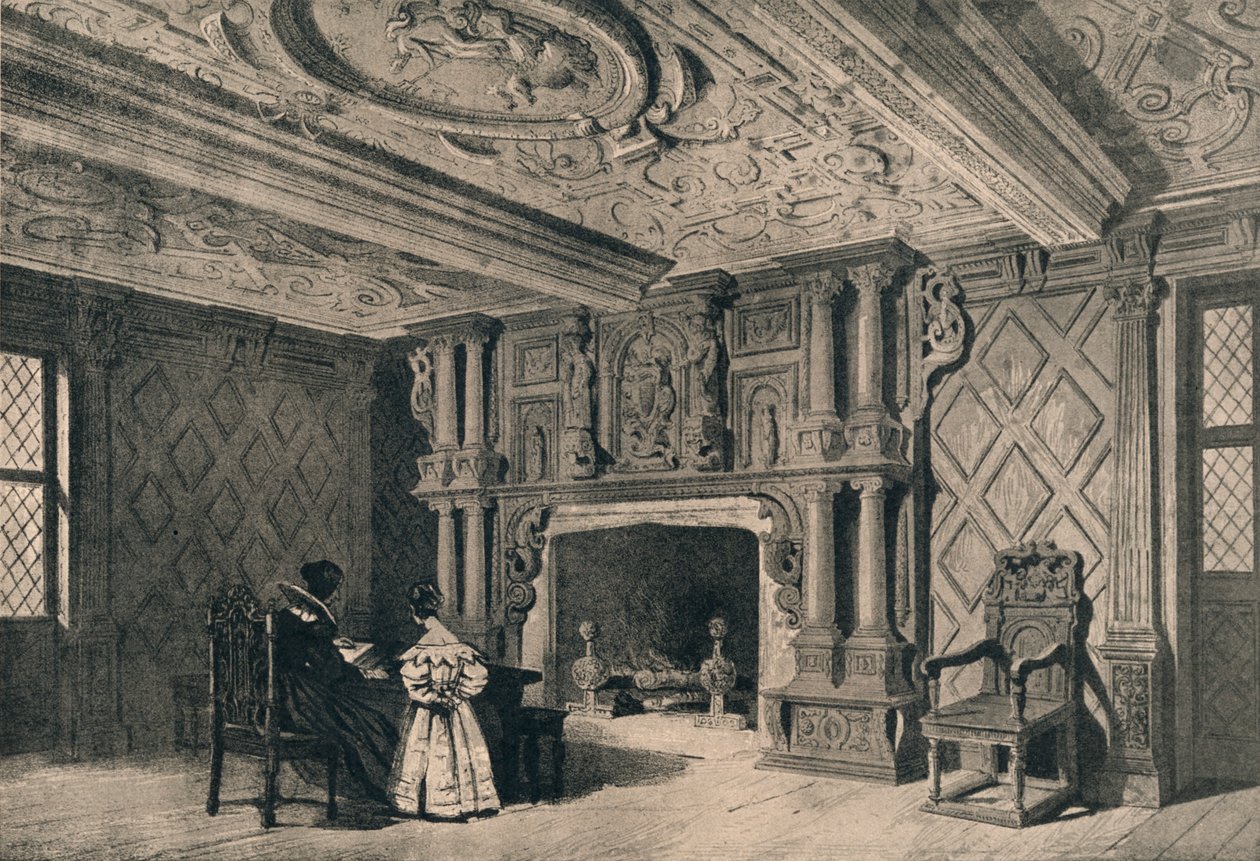 Přijímací pokoj, Park Hall, Shropshire, 1915 od Unbekannt