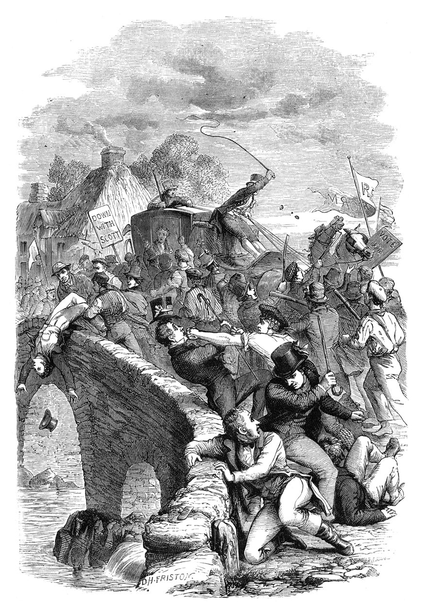 Volební nepokoje v Hawicku, Scottish Borders, 1837 c1895 od Unbekannt