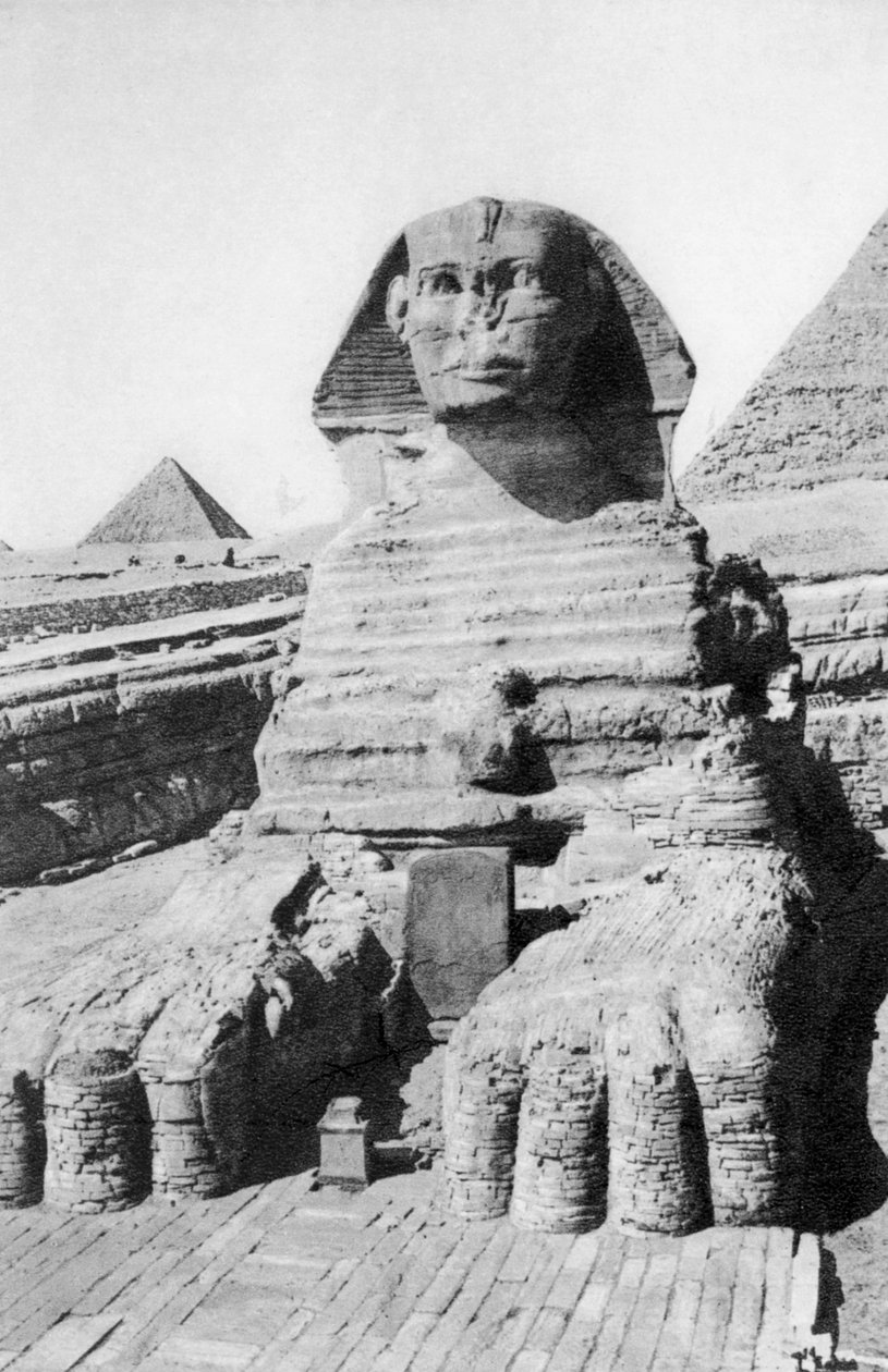 Vykopaná Sfinga, Káhira, Egypt, c1920 od Unbekannt