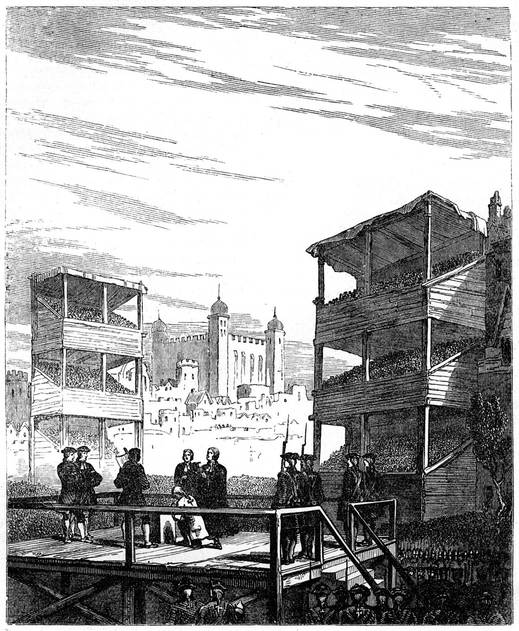 Poprava lorda Derwentwatera 1689-1716 na Tower Hill, Londýn, 1716 19. století od Unbekannt