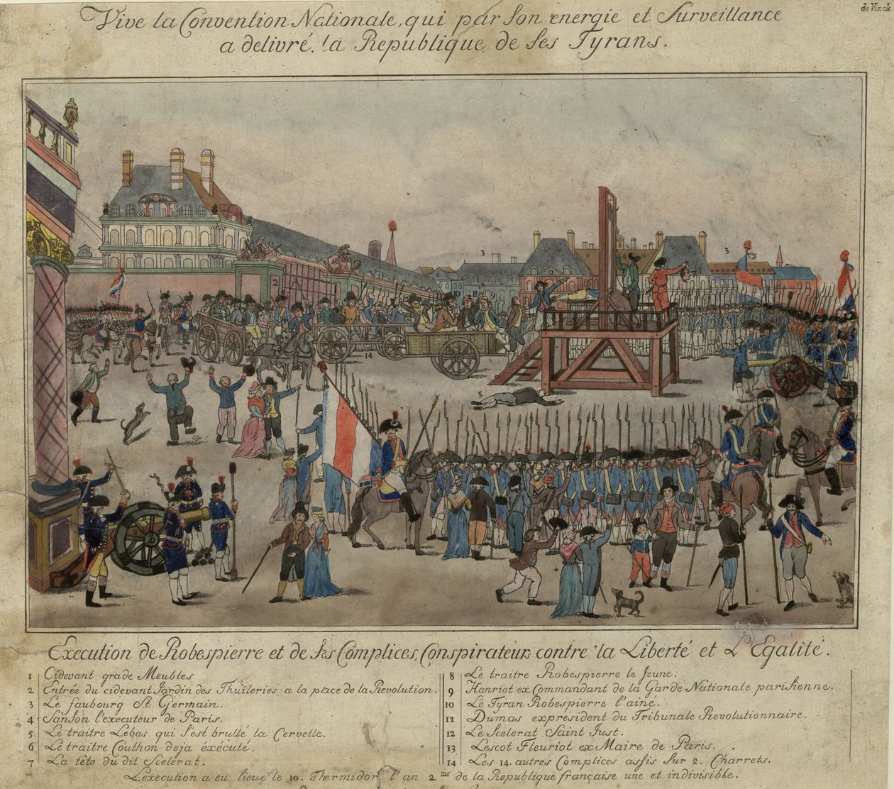 Poprava Robespierra a jeho příznivců dne 28. července 1794 od Unbekannt