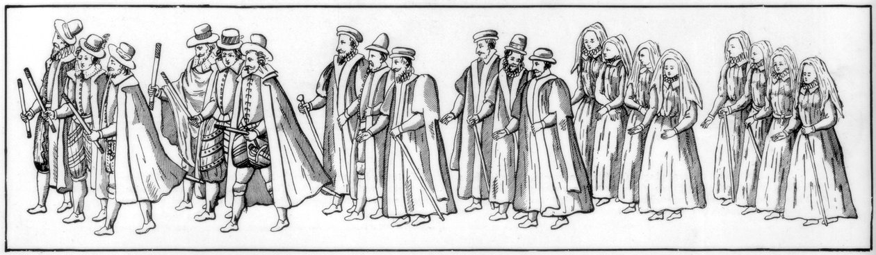 Věrní poddaní, kteří vedli průvod na Alžbětině pohřbu, 1603 1901 od Unbekannt