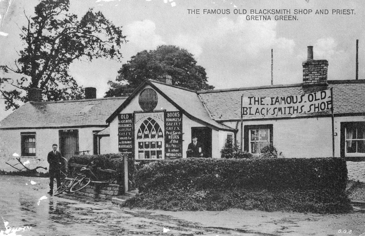 Slavný starý kovářský obchod, Gretna Green, Dumfriesshire, Skotsko, 20. století od Unbekannt