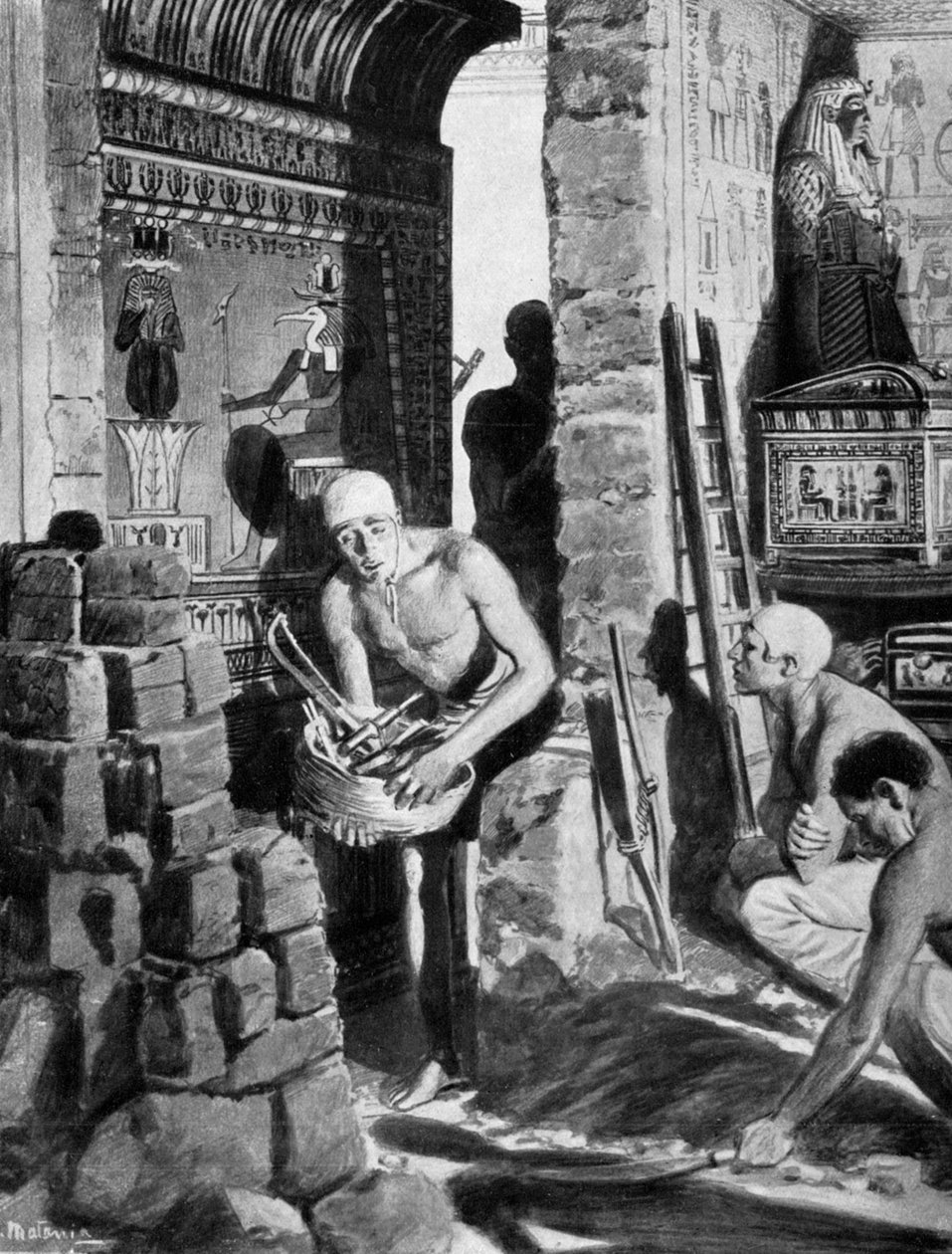Konečná vnitřní výzdoba a zapečetění Tutanchamonovy hrobky, Egypt, 1325 př.nl 1933-1934 od Unbekannt