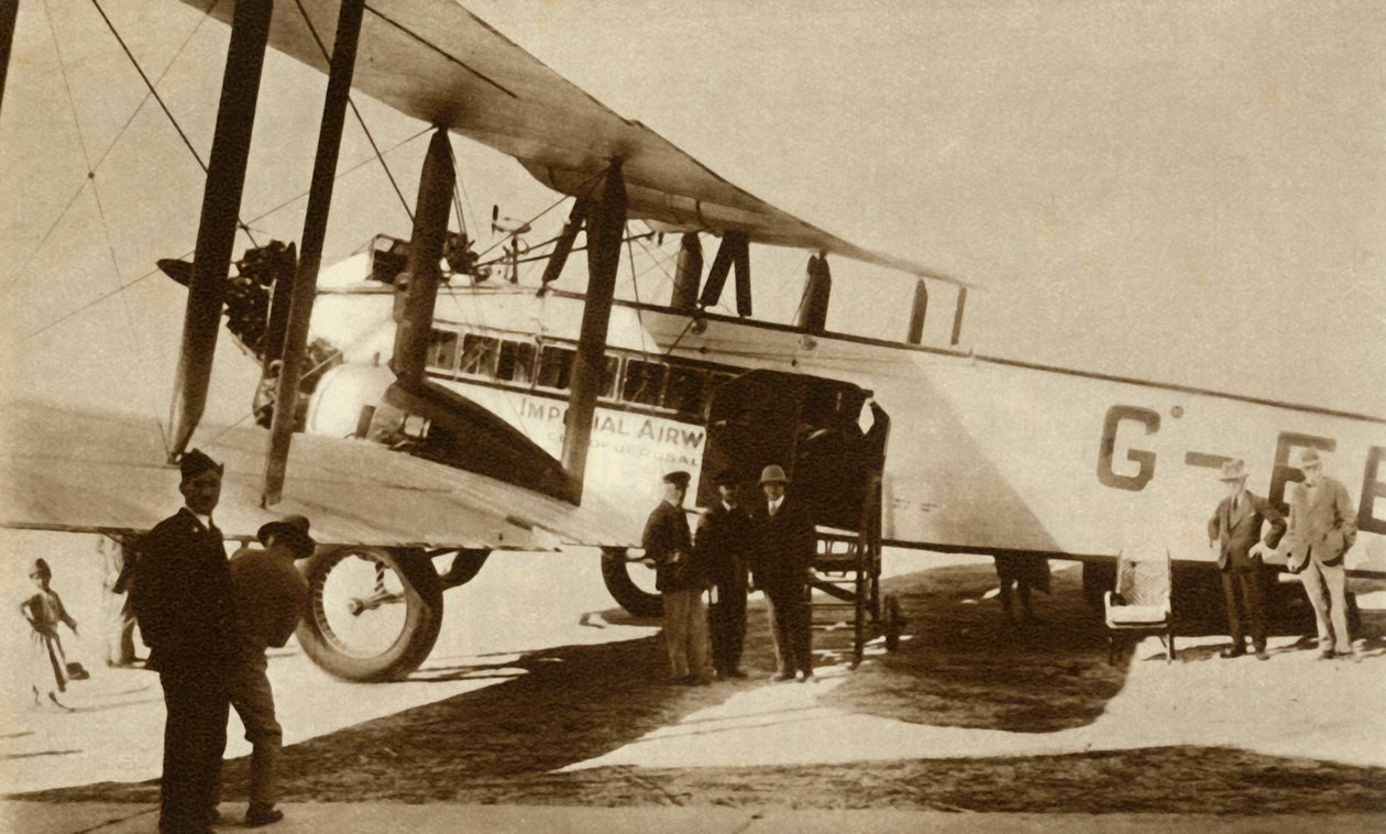 První Indian Air Mail dorazí na letiště Croydon, jižní Londýn, 1929, 1935. od Unbekannt