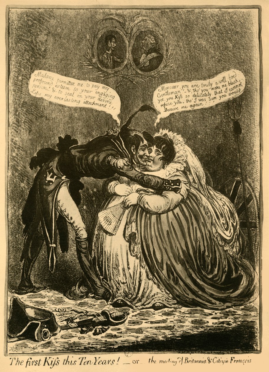 První Kiss this Deset Years! - nebo - setkání Britannia & Citizen François, 1803, 1921. od Unbekannt