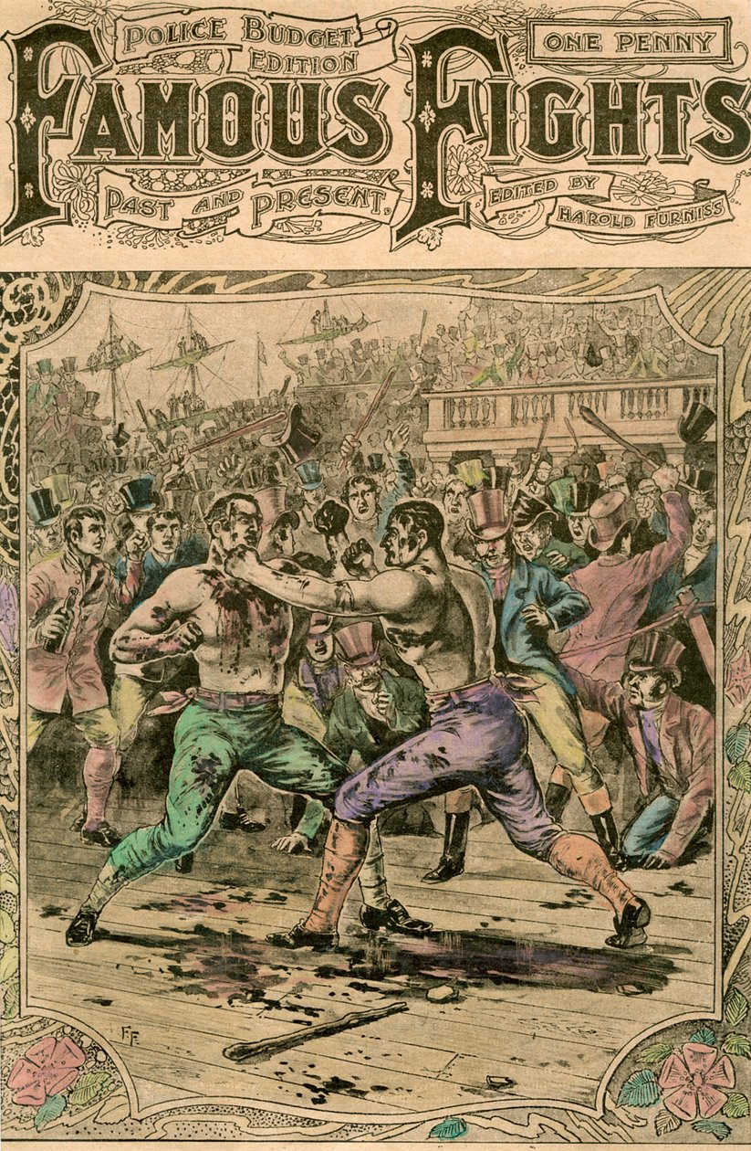 První boj mezi Tomem Springem a Jackem Langanem, 1824 koncem 19. nebo začátkem 20. století od Unbekannt
