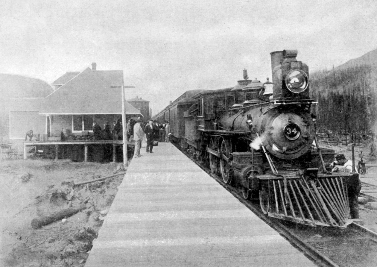 První pravidelný transkontinentální vlak ve Fernie, Britská Kolumbie, Kanada, 1886 1951 od Unbekannt