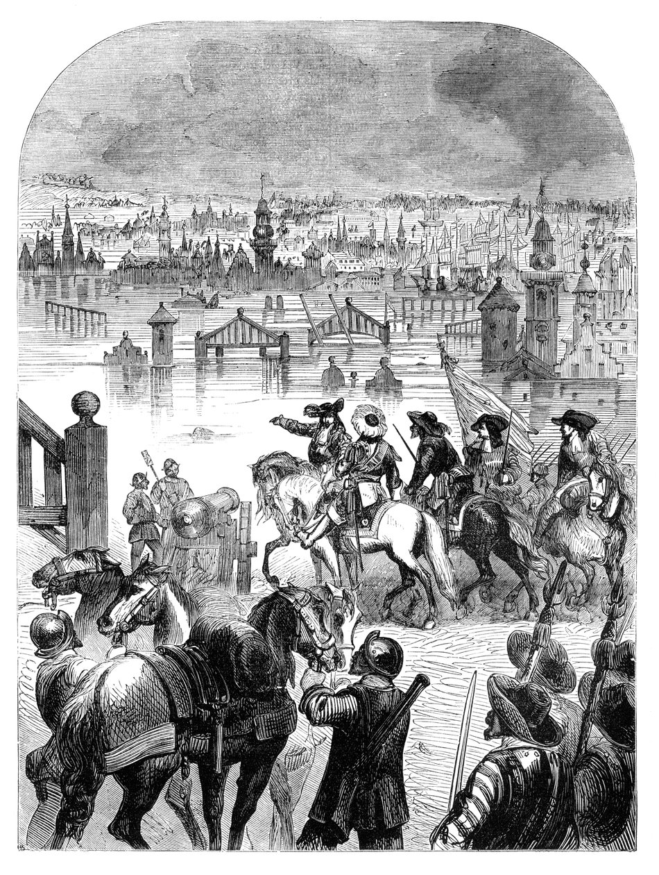 Zaplavení Amsterdamu v roce 1672 na příkaz Viléma III., c1902 od Unbekannt