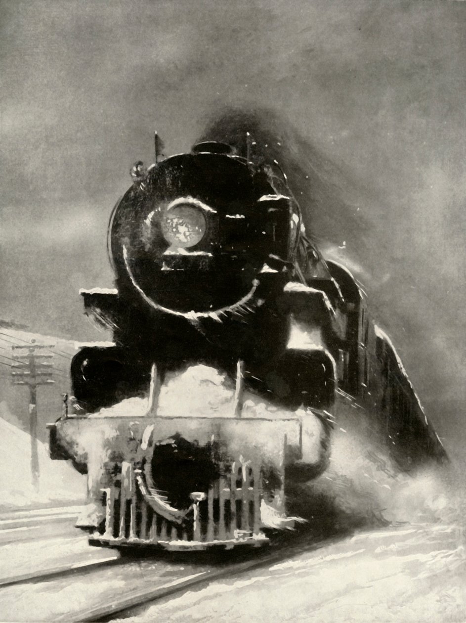 Zuřivost vánice na tuto mamutí lokomotivu z roku 1935 nijak nepůsobí. od Unbekannt