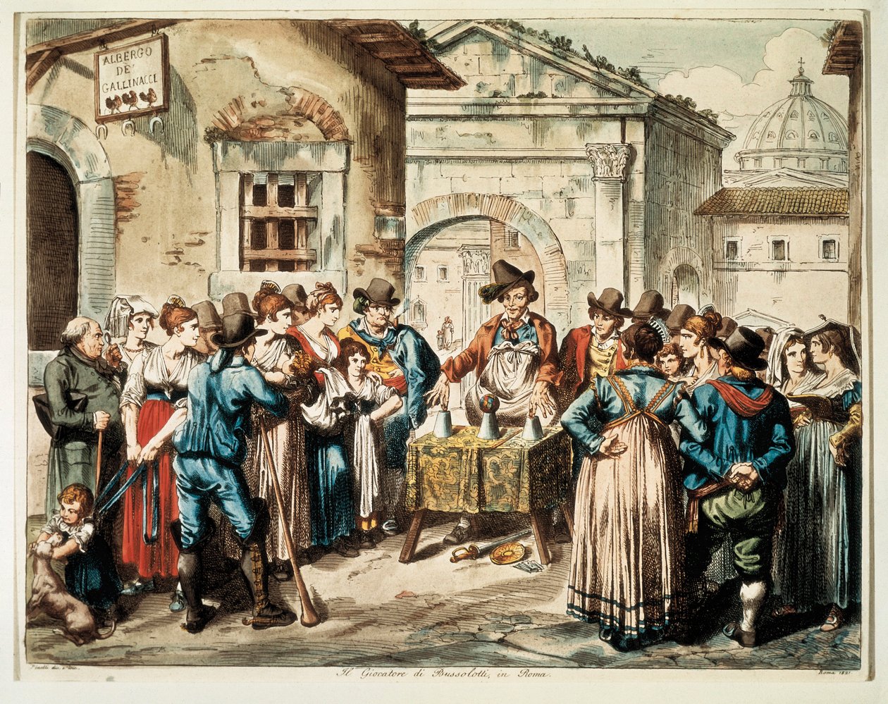 Hra o poháry na náměstí v Římě od Unbekannt