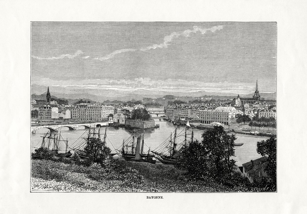 Přístav v Bayonne, Francie, 1879 od Unbekannt