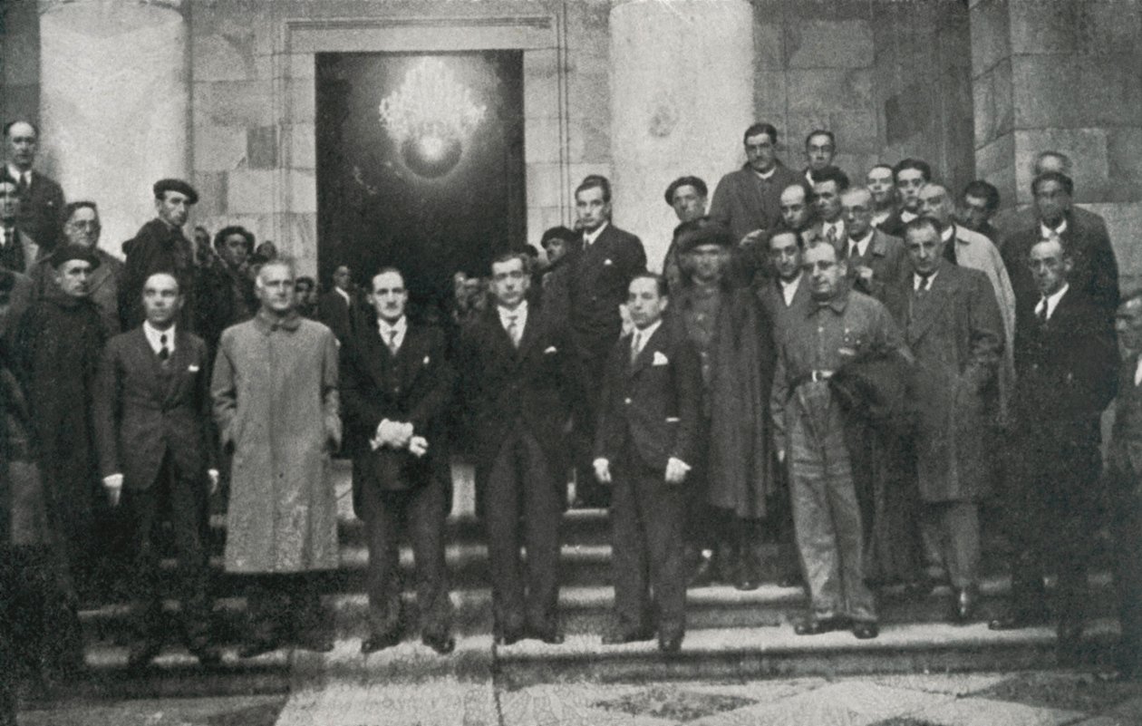 Šéf baskické vlády (nebo legendární) Jose Antonio Aguirre a členové vlády Barcelona. Soukromá nadace Juberta Figuerase. od Unbekannt