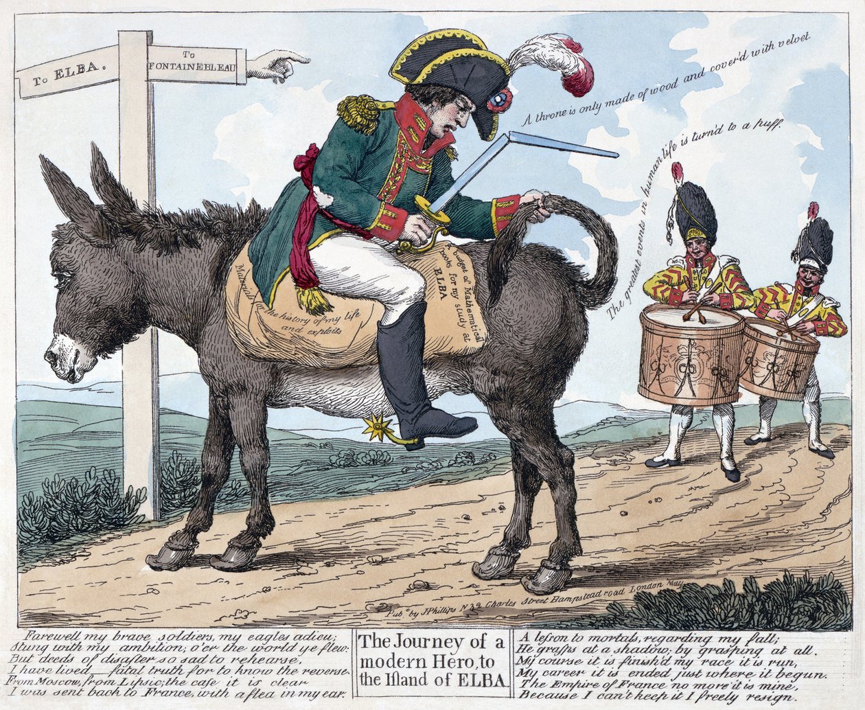 Cesta novodobého hrdiny na ostrov Elba, 1814 od Unbekannt
