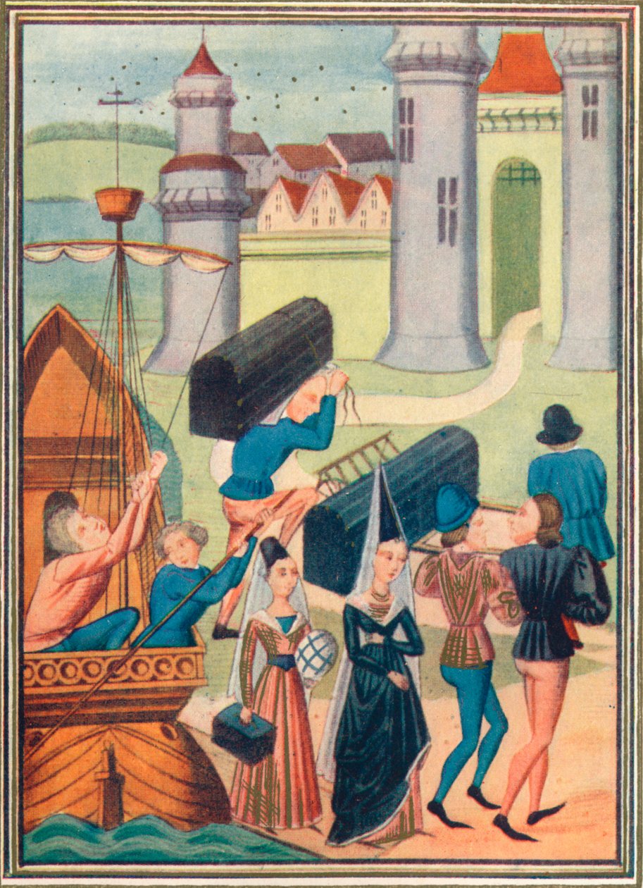 Přistání Lady de Coucy v Boulogne, 1399 1905 od Unbekannt