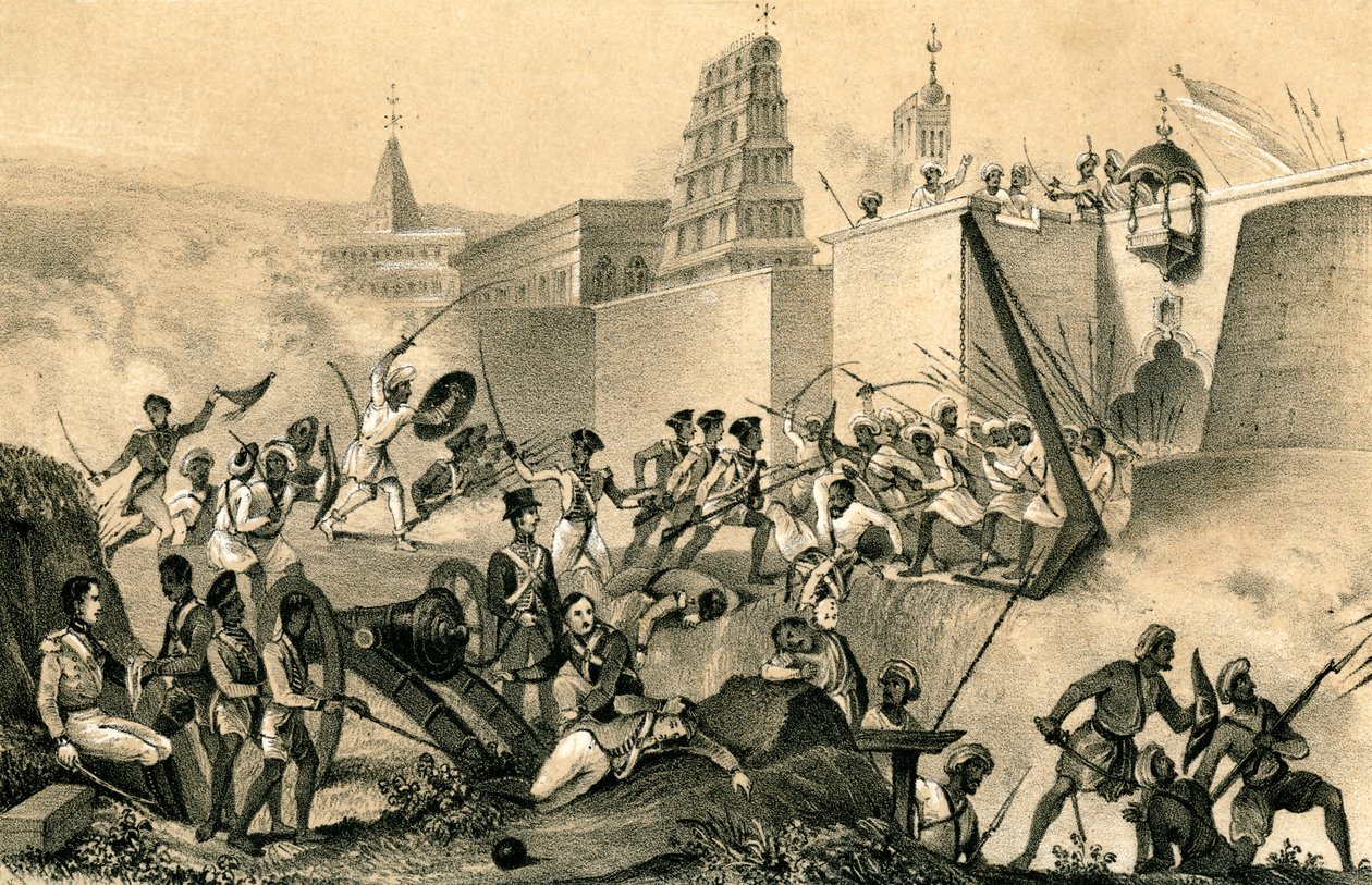 Poslední úsilí Tippoo Saiba v Seringapatamu, 1799, 1847 od Unbekannt