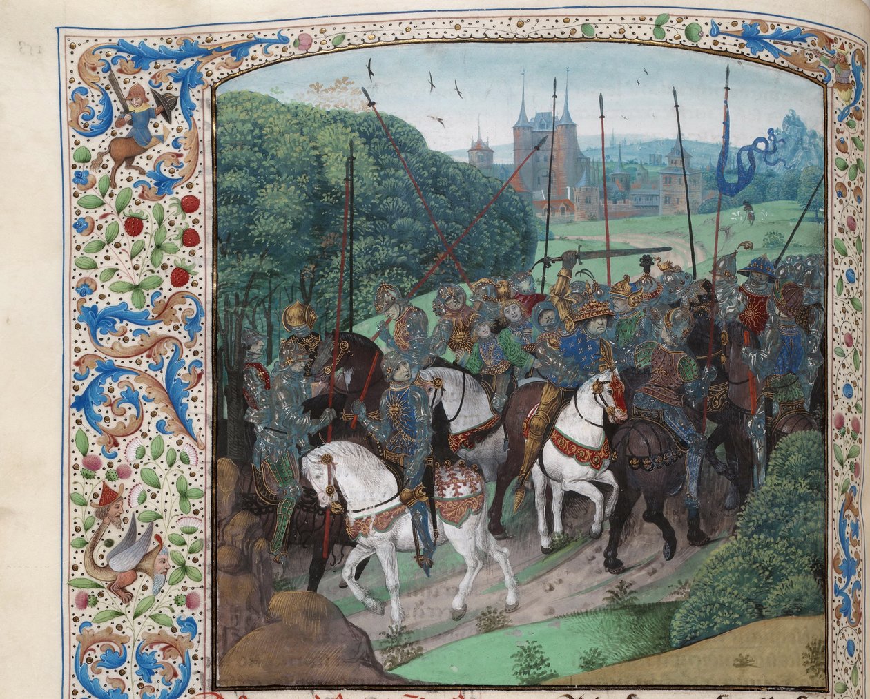 Šílenství Karla VI. v lese poblíž Le Mans, cca 1470-1475. od Unbekannt