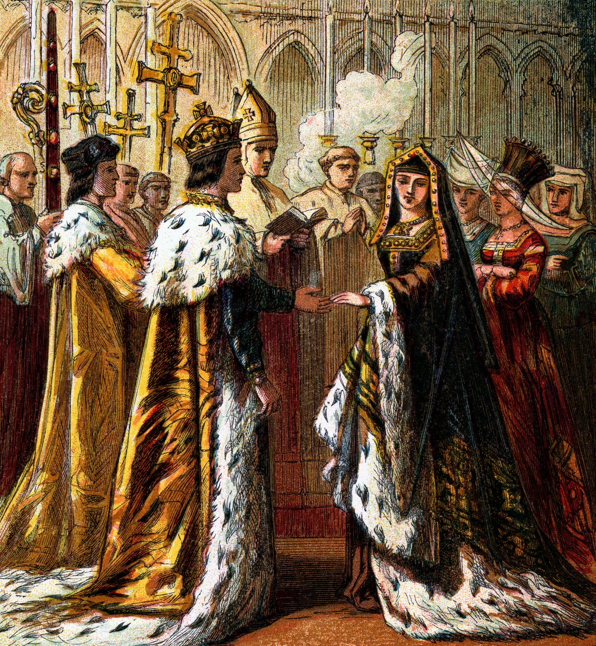 Sňatek Jindřicha VII., 1486, c1850 od Unbekannt