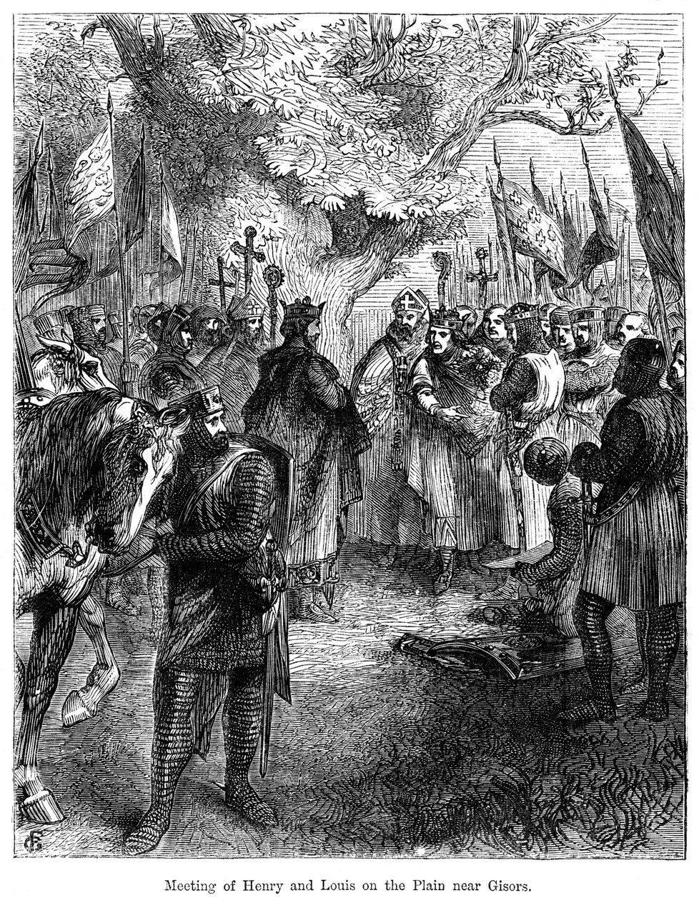 Setkání anglického krále Jindřicha III. a francouzského krále Ludvíka IX. na pláni u Gisors od Unbekannt