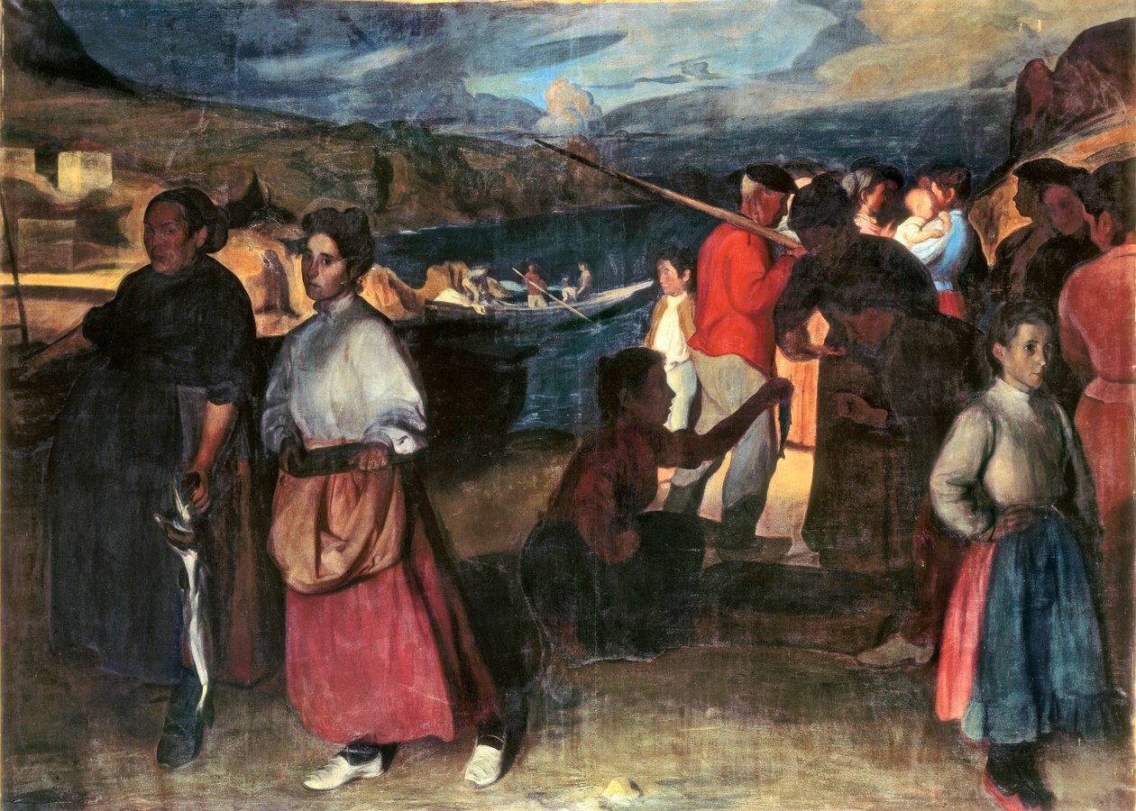 "Obchodník se sardinkami" Obraz Angel Larroque Echevarria (1874-1961) Olej na plátně. od Unbekannt