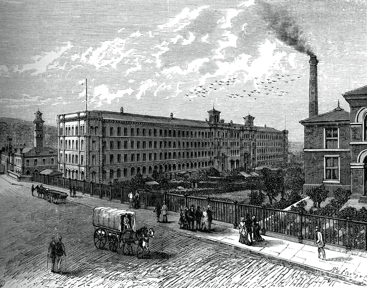 Mlýn v Saltaire, c1880 od Unbekannt